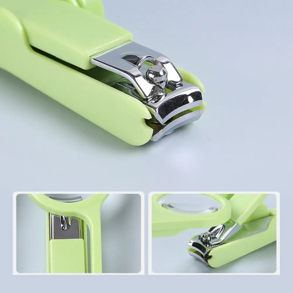 Portable Stainless Steel LED Nail Clippers Anti-Splash Rotatable Fingernail Trimmer Magnifier Toenail Clipper