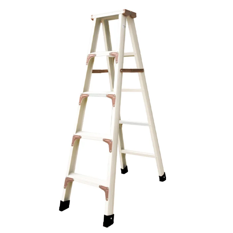 

White Carbon Steel Ladder Multifunctional Indoor Folding Telescopic Portable Double-sided Engineering Stair Climbing