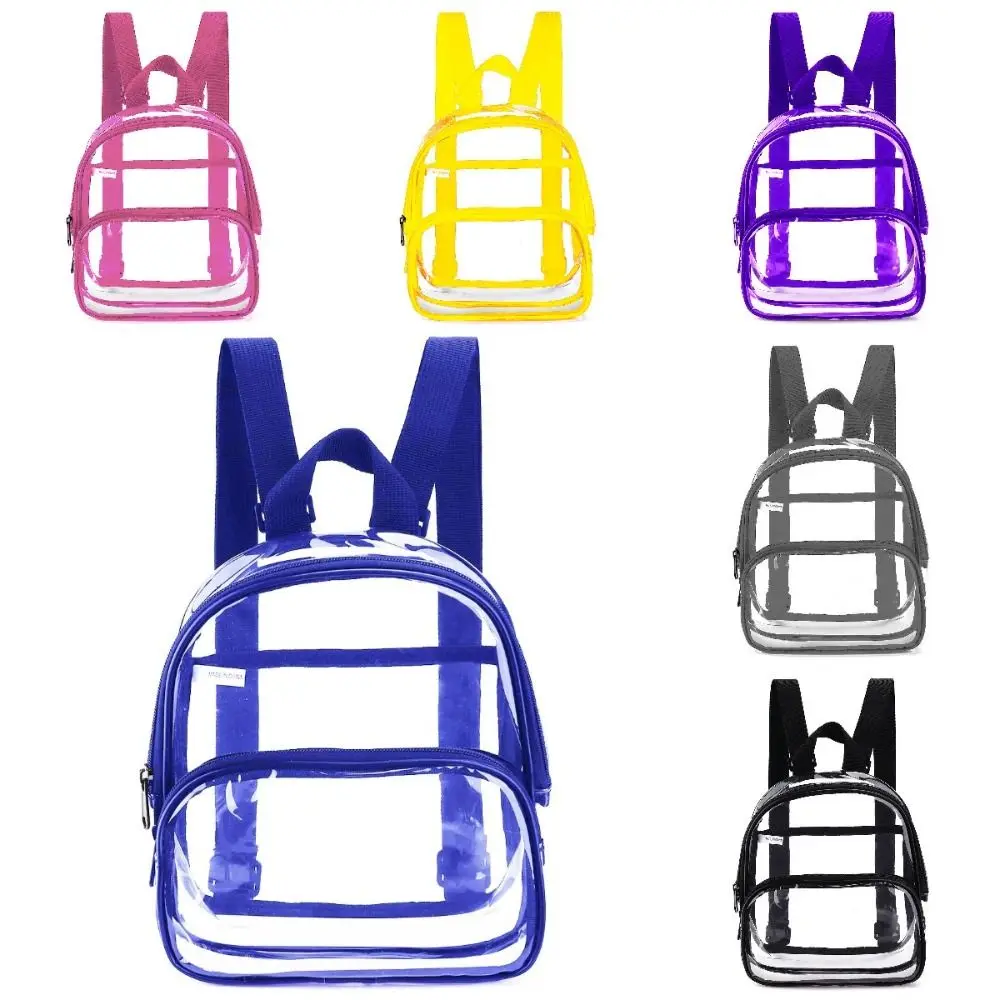 

Cell Phone Bag Waterproof Transparent Backpack 2 Pockets Large Capacity Students School Bag Zipper INS Storage Bag Unisex