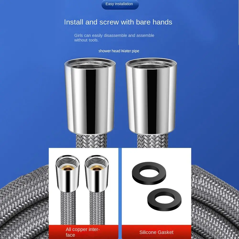 Anti Winding Handheld Shower Hose GI/2 Flexible Shower Tube High Pressure Universal Interface Bath Shower Nylon Pipe