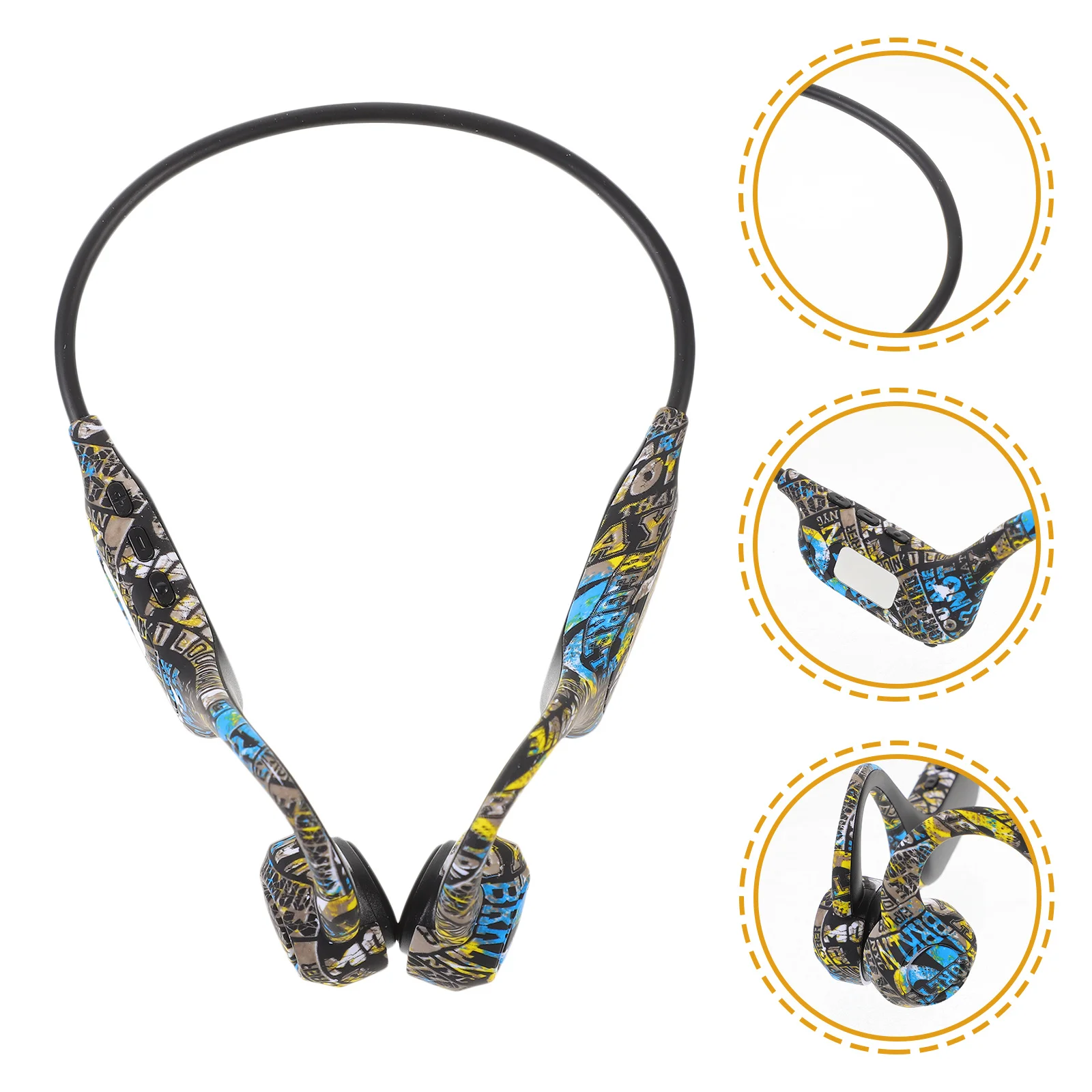 

Wireless Bone Conduction Headphones Over Ear Stereo Earbuds For Gym Sports Fitness Long Display Screen