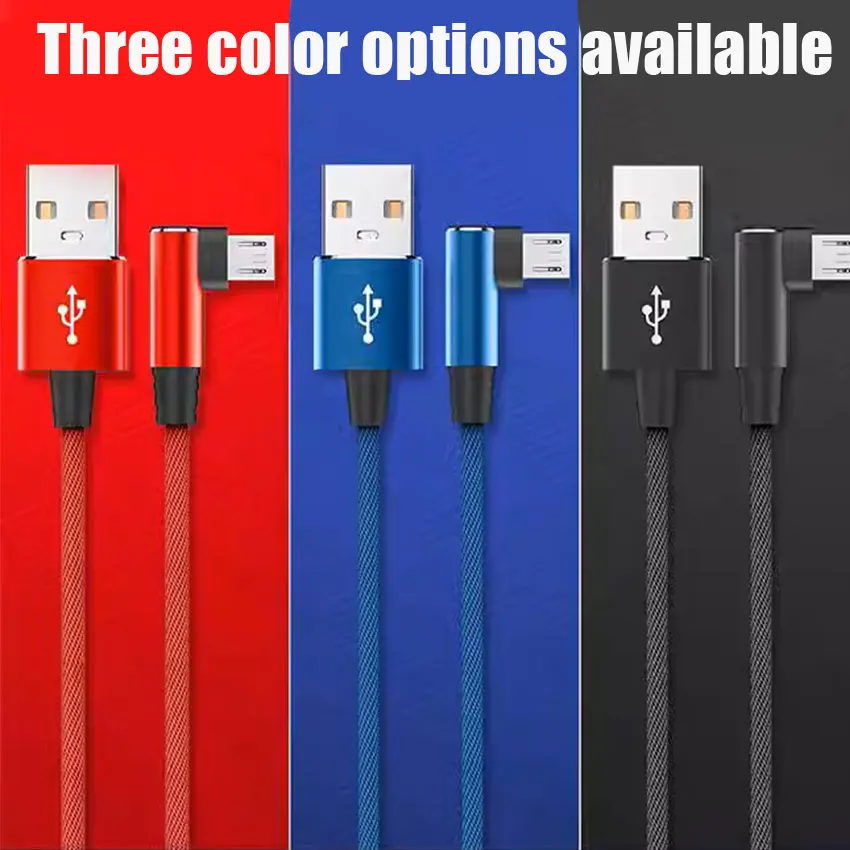 Micro USB Cable 90 Degree Elbow 3A Dual Engineflash Charging Technology 3M for Samsung Xiaomi Redmi