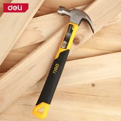 Deli Fiber Handle Claw Hammer Woodworking Hammer Tools High Quality Steel Hammer Head Multifunction Household Repair Hand Tools