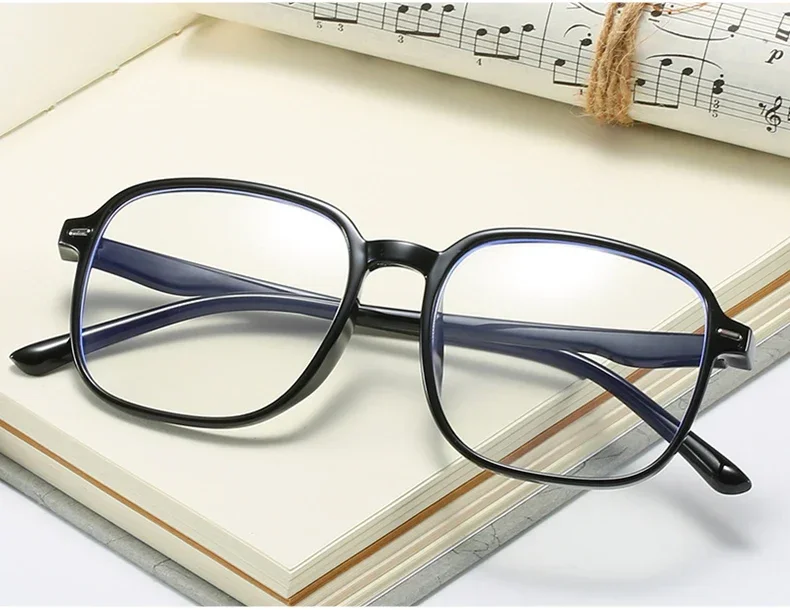 Photochrome Anti Blue Ray Myopie Gläser Frauen Männer Übergroßen Quadratischen Rahmen Kurzsichtig Brille Rezept-0,5 zu-10 F515 – Detail 9