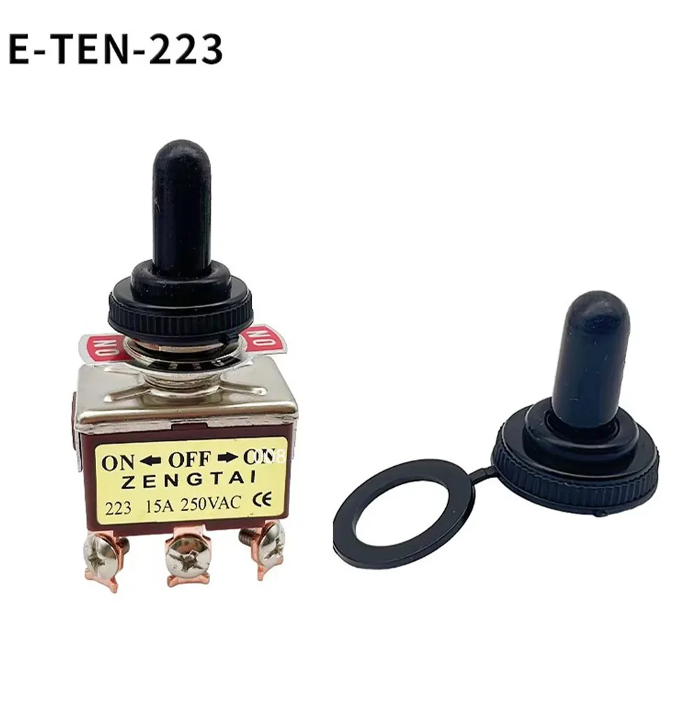 1pcs E-TEN 223 AC 250V 15A 6 Pin DPDT On/Off/On 3 Position Mini Toggle Switch Brown
