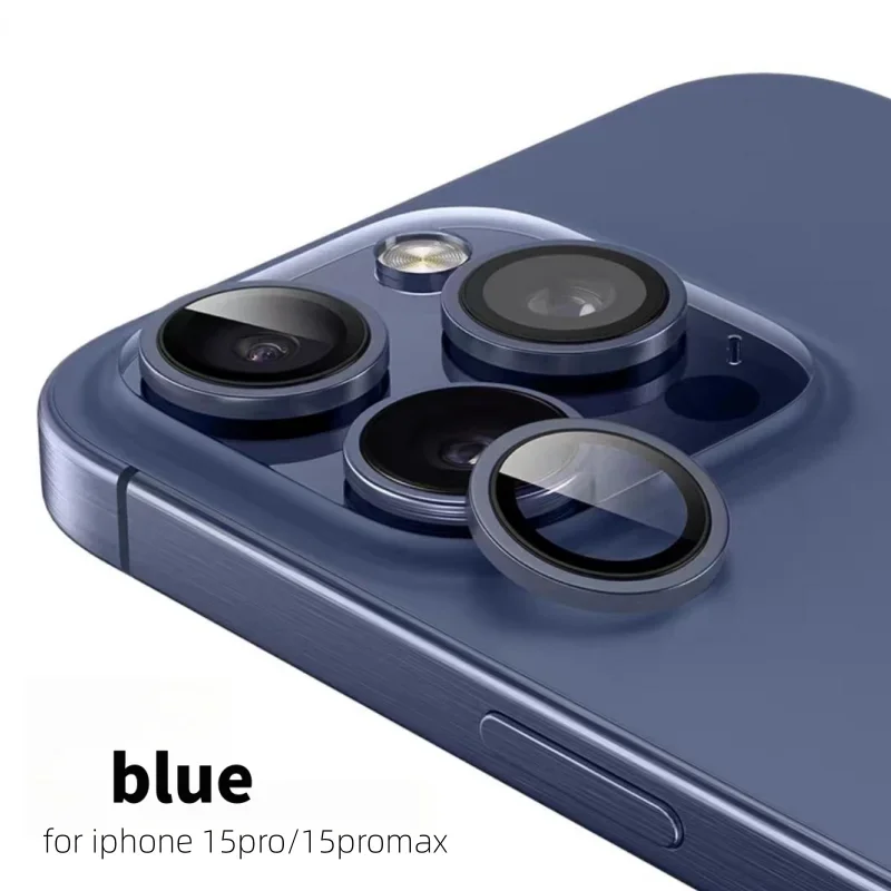 Pelindung lensa kamera logam warna resmi, pelapis pelindung lensa kamera logam warna resmi untuk IPhone 15 16 Pro Max dan kaca Tempered, lapisan pelindung lensa belakang