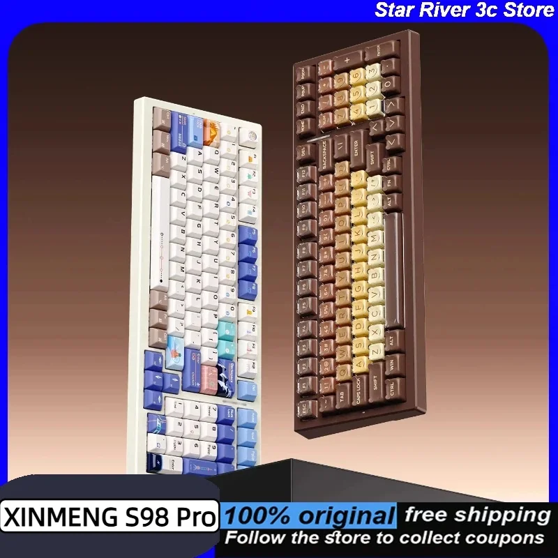 

XINMENG S98 Pro Механические клавиатуры на заказ Беспроводная связь Bluetooth 8K Скорость опрокидывания 12000 мАч Бесшумный переключатель Эргономичные игровые клавиатуры