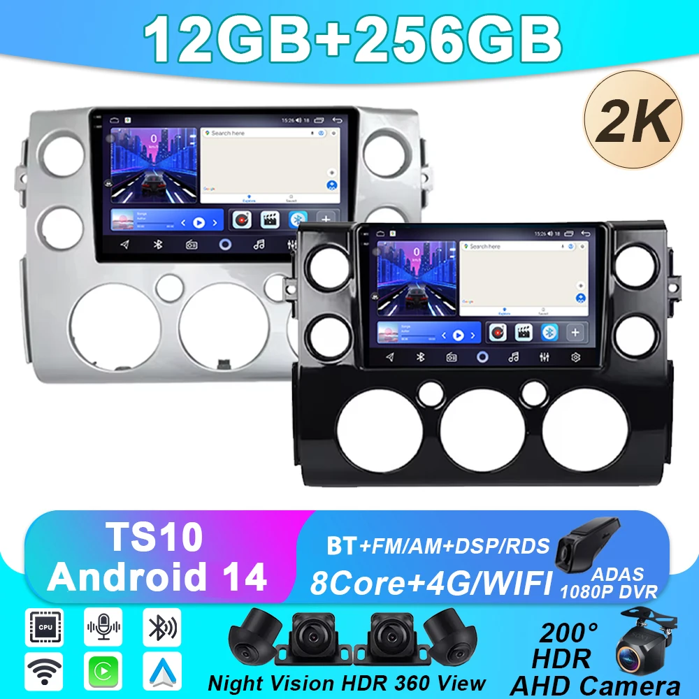 

Android 14 For Toyota Land cruiser FJ 2007 - 2017 Car Radio Multimedia Video Player GPS Navigation 4G WIFI BT Head Unit No 2din