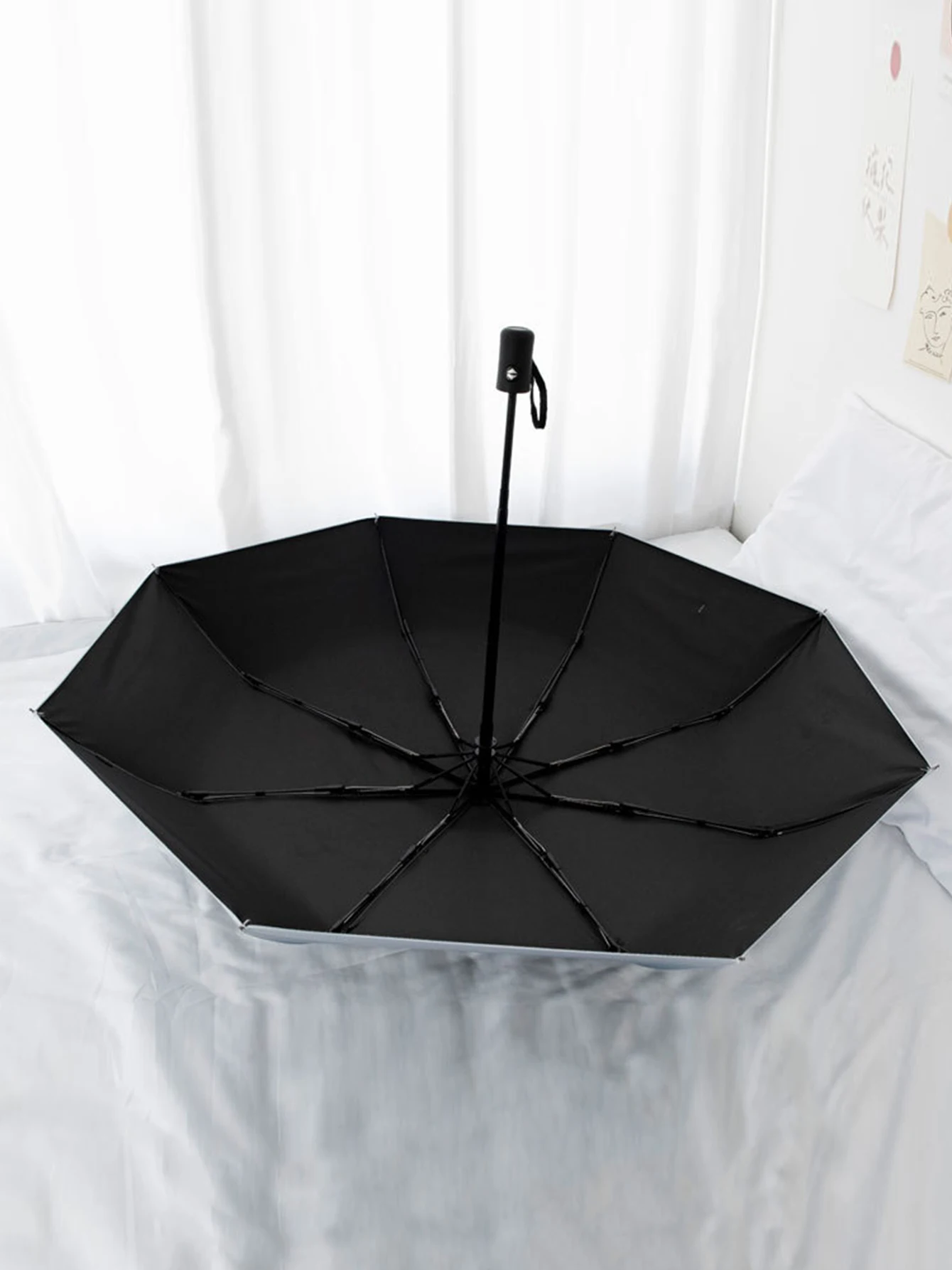 Wholesale of automatic folding umbrellas by manufacturers, UV protection, sun protection, sunshade, black glue sun umbrellas