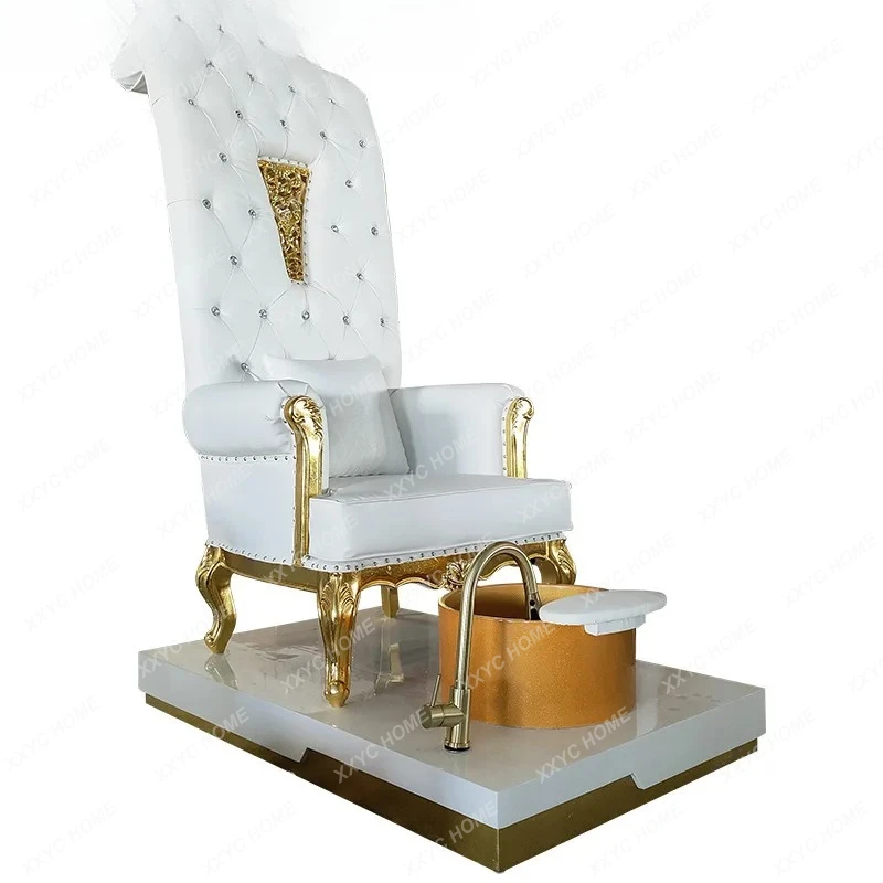

Кресло для педикюра и маникюра с высокой золотой спинкой, кресло-софа для спа-салона и салона красоты, одноместное кресло для педикюра