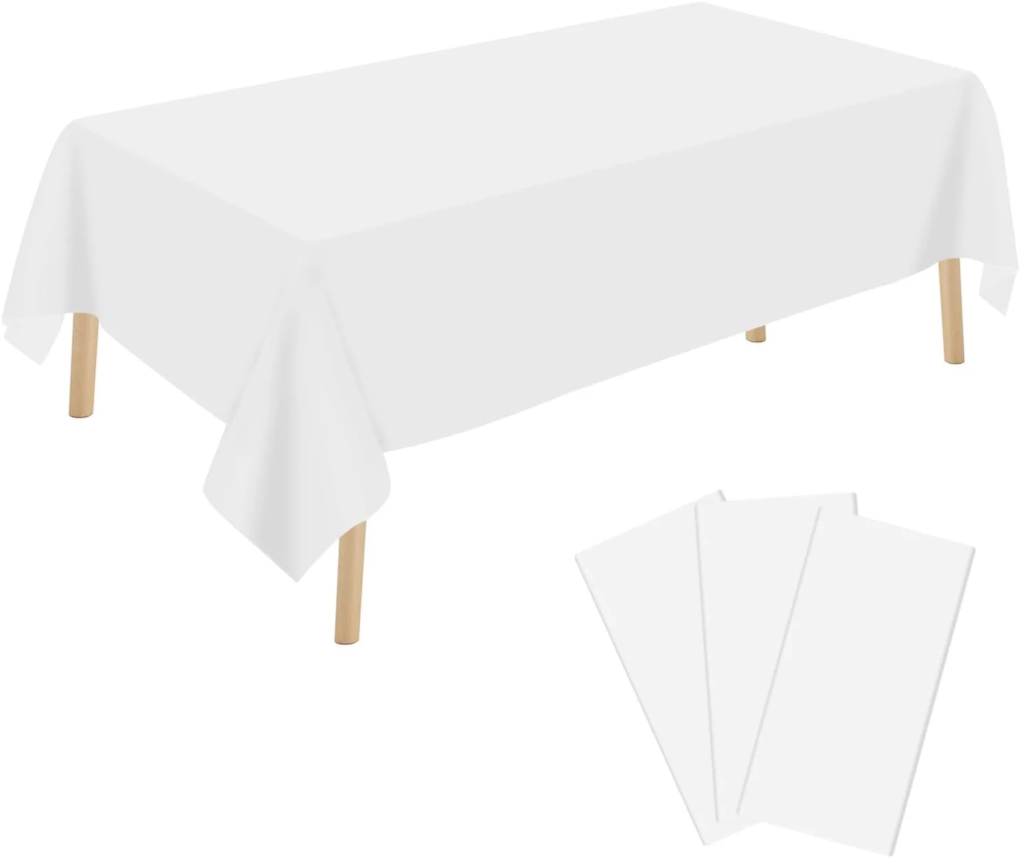 Weiße Einweg-Plastik tischdecke 54 "x 108" rechteckige Tischdecken für Partys, Hochzeiten drinnen und draußen