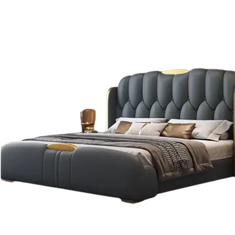 

Роскошная детская двуспальная кровать премиум-класса в скандинавском стиле — высококачественный деревянный каркас королевского размера с элегантным изголовьем