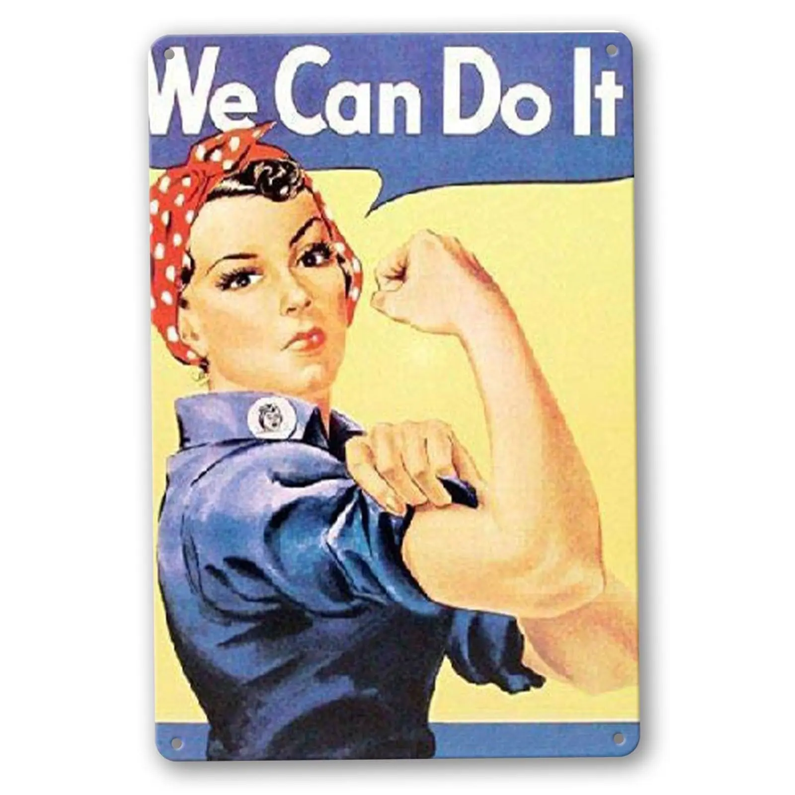 Rosie The Riveter We Can Do It WW2 Military Retro Vintage Style Metal Tin Sign 16x12in Retro Metal Vintage Sign