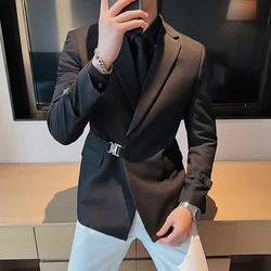 2023 estilo britânico dos homens primavera negócios de alta qualidade smoking/masculino fino ajuste moda negócio terno jaquetas/homem blazers casuais S-3XL