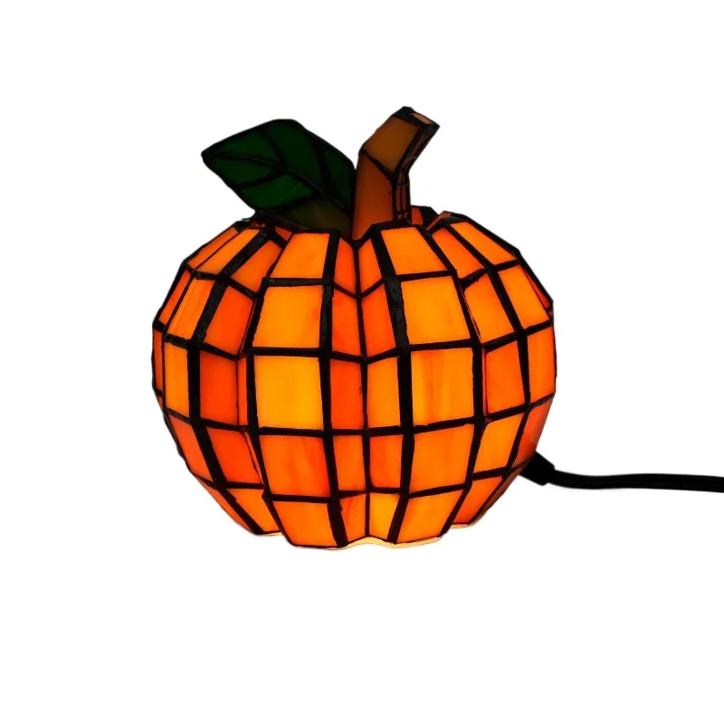 

Handmade colored art glass pumpkin decorations, bedside holiday parties, Halloween night lights