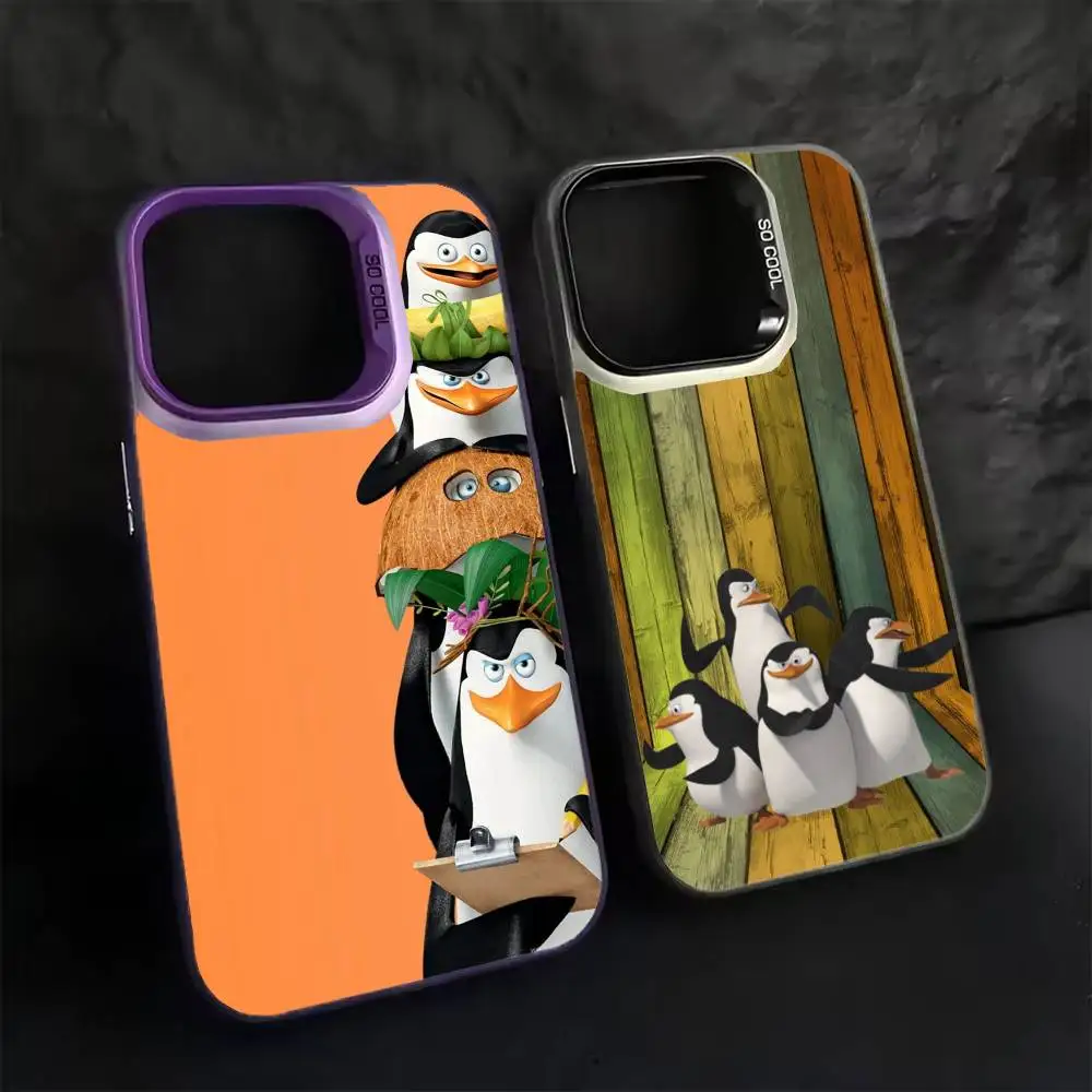 

P-Penguins Of M-Madagascar Funny Phone Case For iPhone 17,16,15,14,13,12,11,Pro Max,Plus black Candy Silver Cover