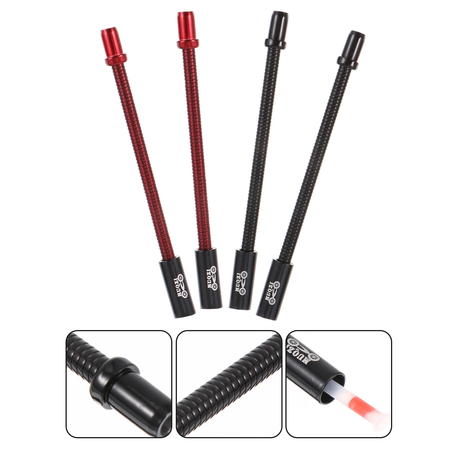 

4Pcs Noodles High Quality Sturdy Anti-Aging Bike Bend Tube Superior Resilience Braking Sensitivity