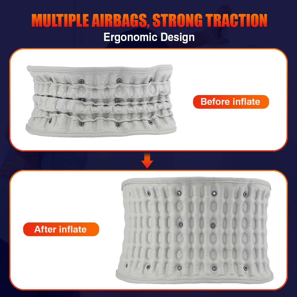 Inflatable Waist Massager Heated Vibration Massage Back Airbag Support Belt Lumbar Protect Brace Blood Circulation Muscle Relax