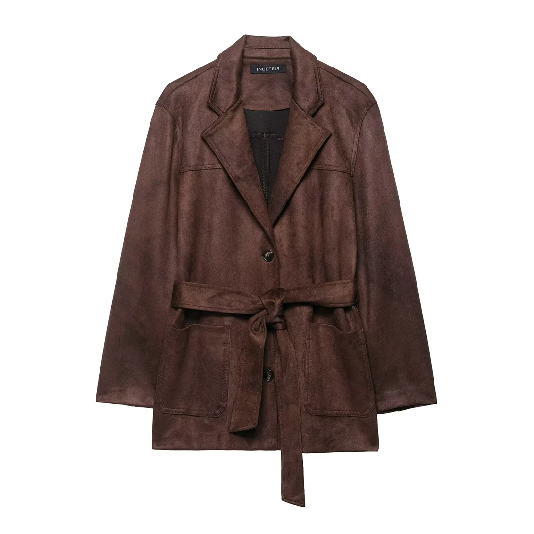

New Arrival 2025 Women's Casual Fashion Jacket with Belt Suede Effect - Stylish And Trendy Women's Outerwear