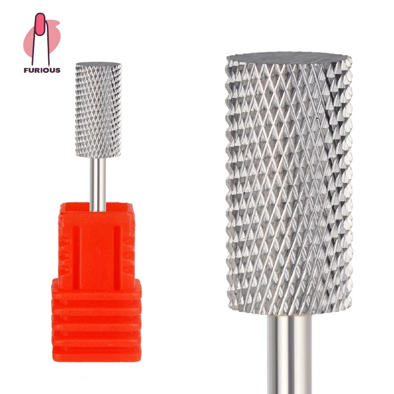 6.5mm Large Barrel Steel Carbide Nail Drill Bits Nail Art Tools 3/32" Shank Nail Bit Electric Manicure Drills Remove Gel Tool