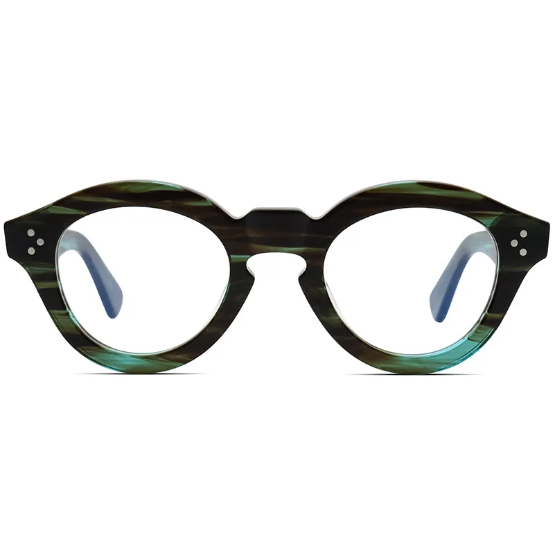 Retro Fashion Optical Glasses For Men And Women, Handmade Thick Acetate Frame Decorative Glasses Suitable For Various Face Shape