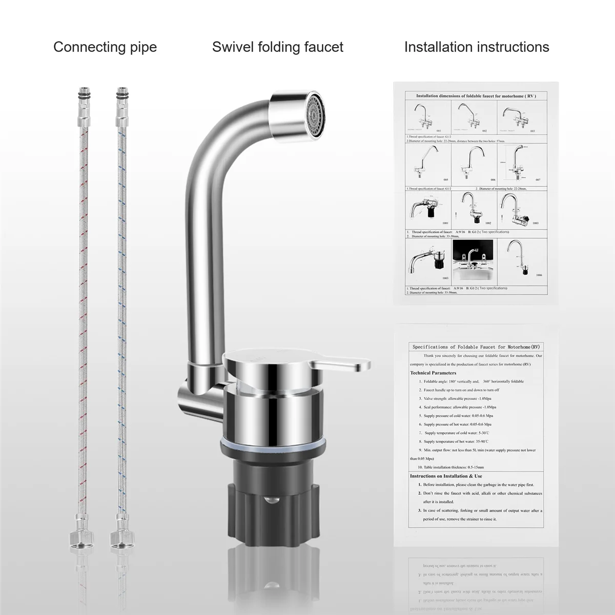 Rv Accessories Hot/Cold/Rotating Faucet for Kitchen Bathroom Camper Caravan