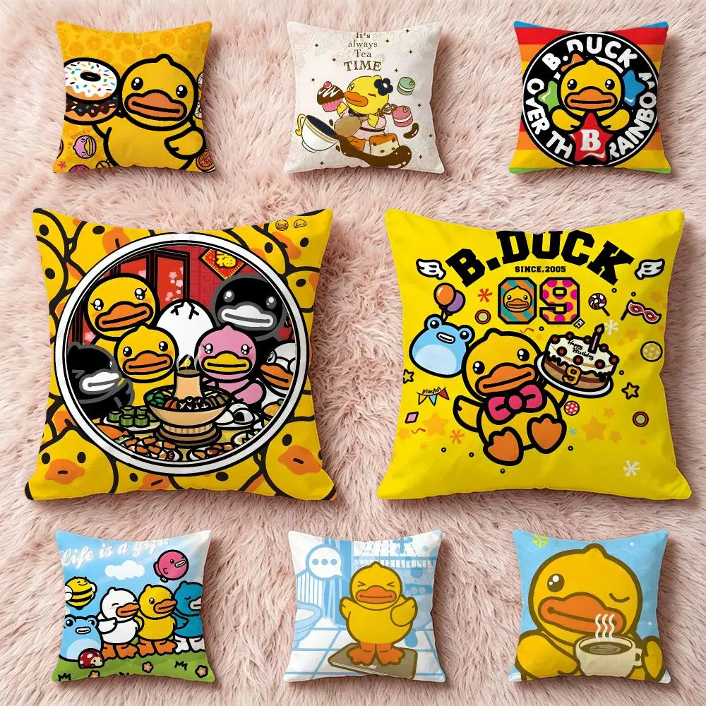 character B.Duck Cushion Cover Pillow Short Plush Pillow Cute Simple Style For Living Room Bedroom Birthday Gift