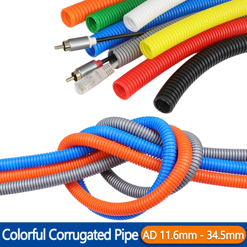 Open Mouth PP Corrugated Pipe AD11.6-34.5mm Wear Resistant Split Loom Tubing Flexible Cable Protector for Auto Wiring Harness
