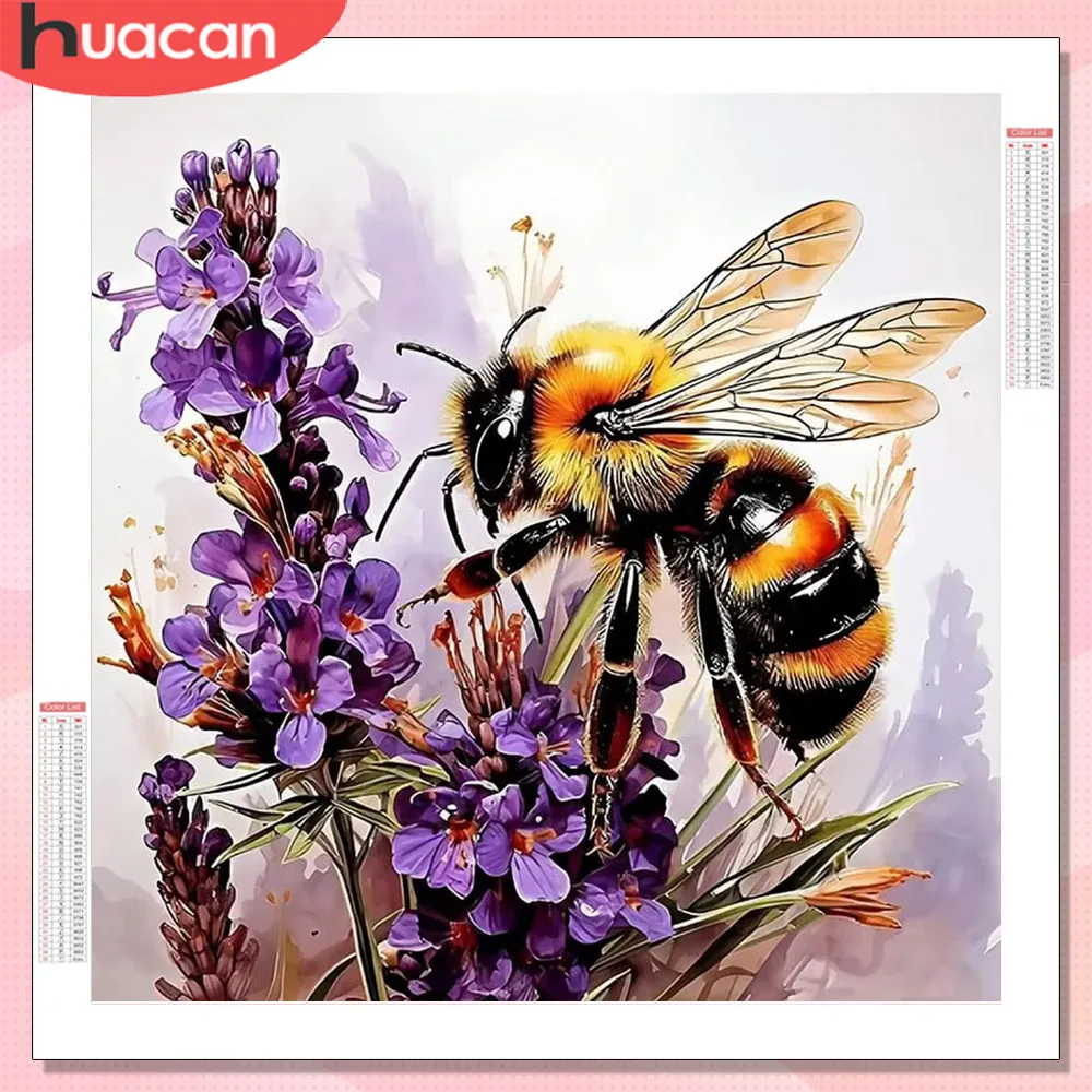 HUACAN Diamond Painting Bee Animal Mosaic Diamond Mosaic News 2026 Flower Home Decor Handmade Wall Decor Full Kits