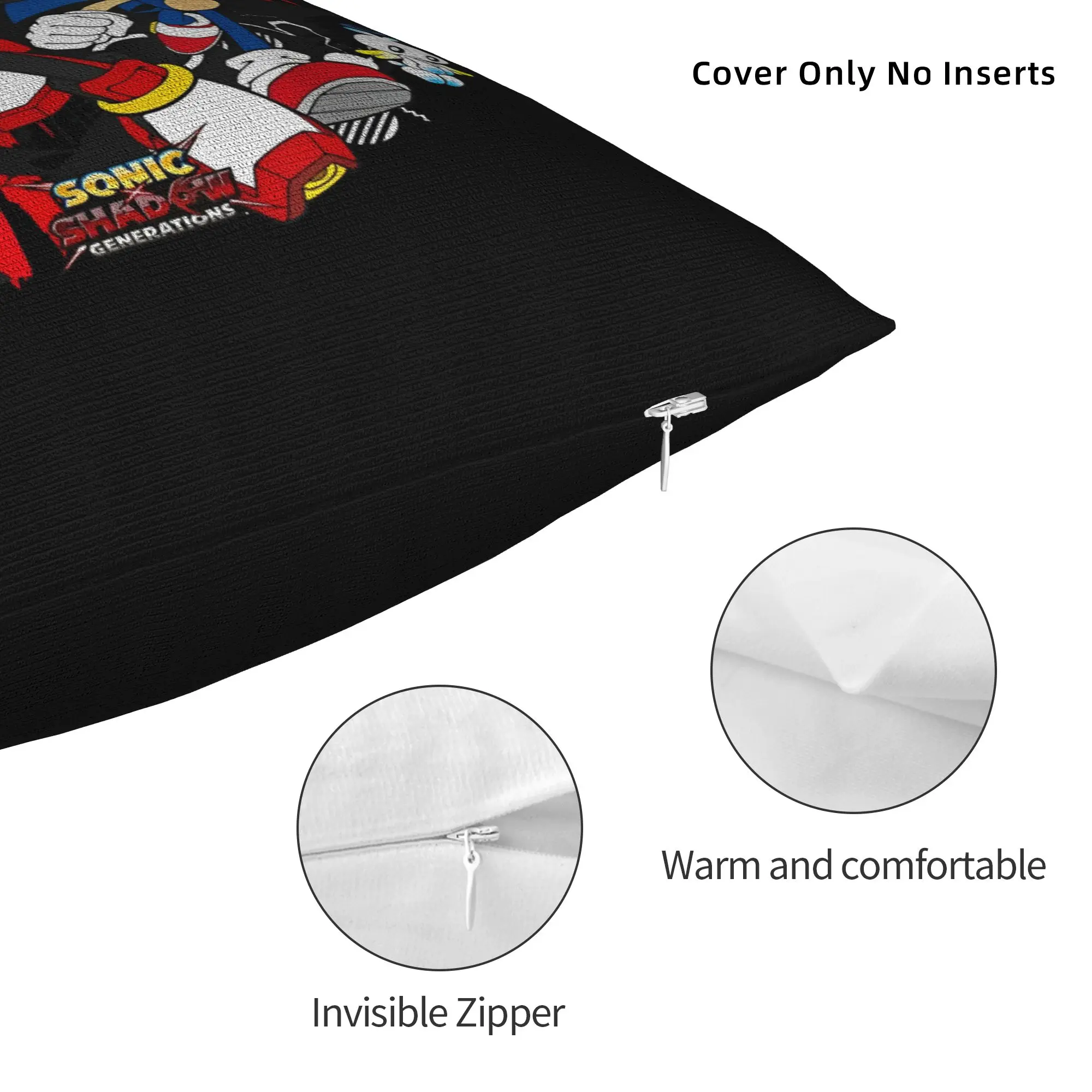 Sonices  X Shadow Generations - Game On Square Pillow Case Polyester Decorative Pillow Creative Pillowcase