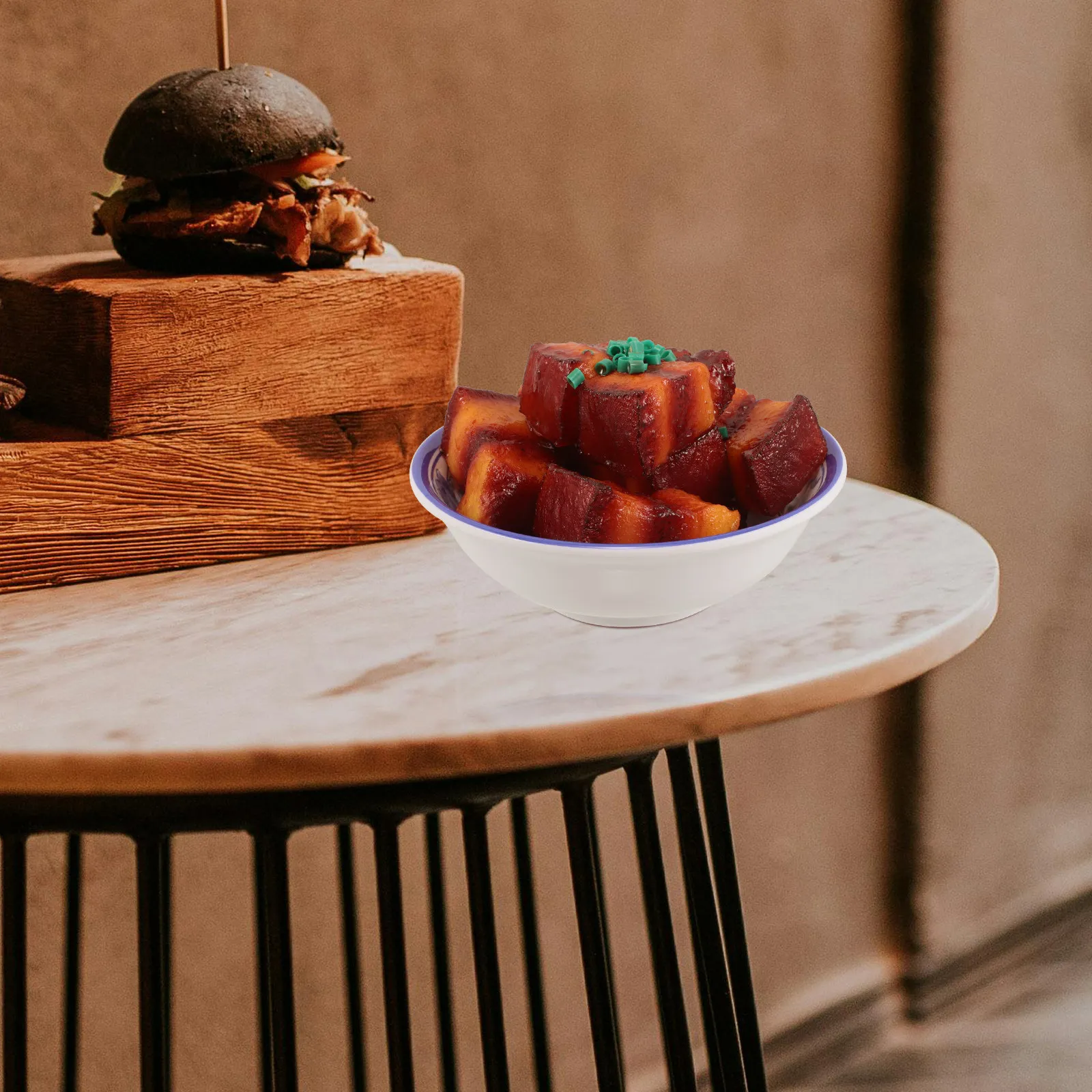 High Precision Simulated Red Braised Pork Belly Bowl Prop for Food Styling Photography Hot Pot Presentation Artificial Chinese