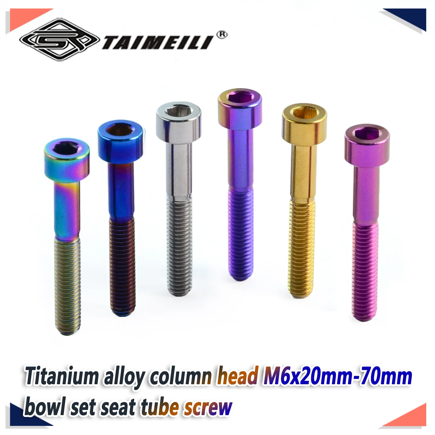 Titanium bolt cylindrical head M6*12/15/25/30/35/40/50/55/60/65/70mm replacement screws for bicycles and motorcycles