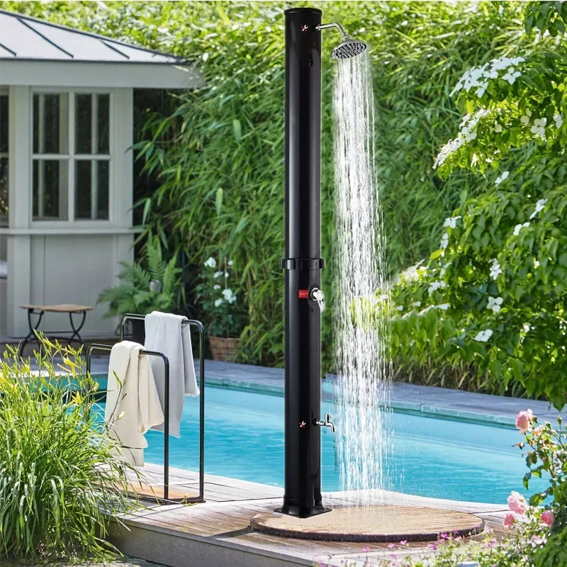 Hot selling Rainfal Black Solar Shower Outdoor Shower swimming pool solar