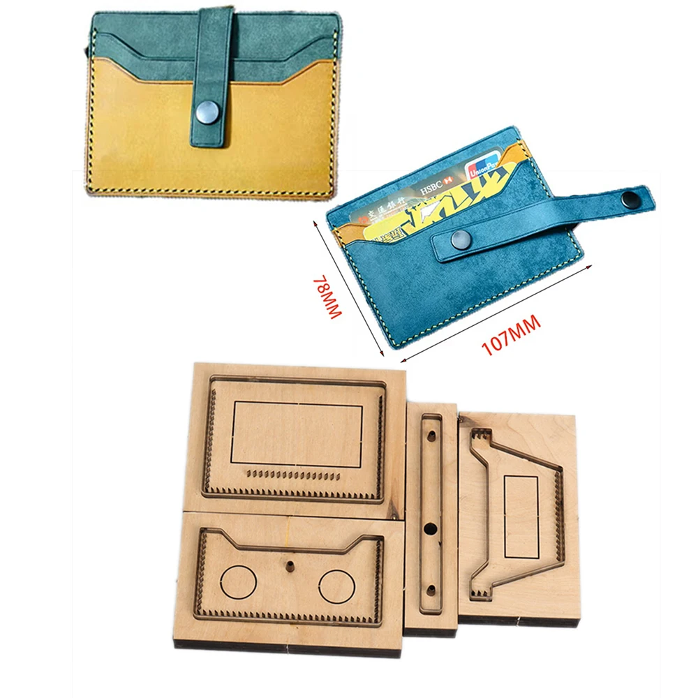 DIY leather craft cute cardholder wallet with snap button belt cutting dies knife mold hollowed punch tool blade