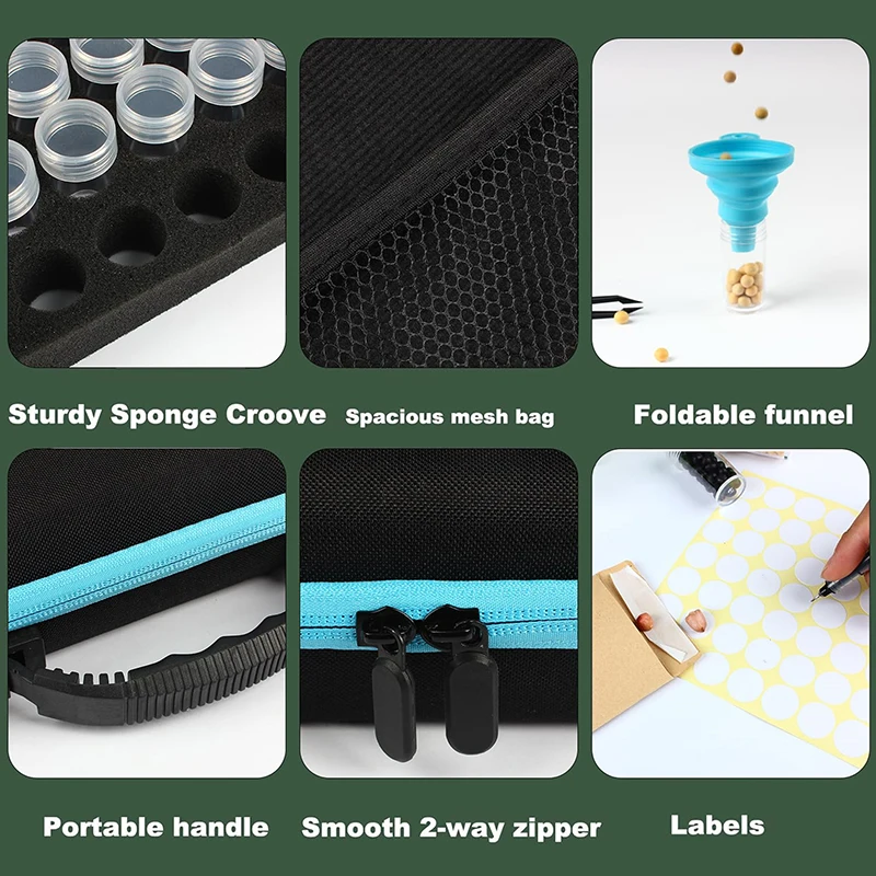 Portable Garden Seed Storage, 120 Slots Organizer with 25 Envelopes, Durable Airtight Seed Conservation Saving Kit.