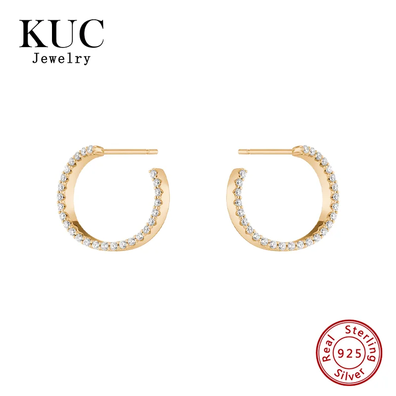 

Hot Sales 18k Gold Plated Designer Zircon Wrap Earrings Women Luxury Trendy 925 Sterling Silver Stud Earrings