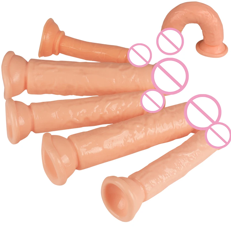 Flesh Color Suction Cup Dildo 7 Sizes Realistic Soft Big Dick For Women Clitoral Stimulator Female Masturbator Lesbian Sex Toys