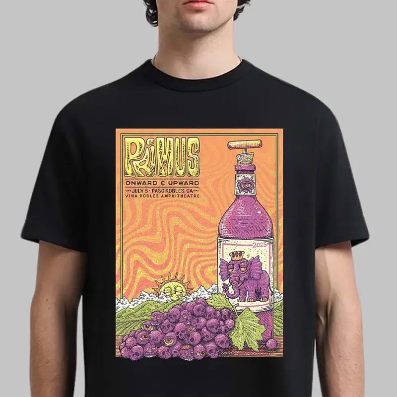 Primus Onward And Upward Paso Robles California 2025 Gig Poster At Vina T shirt
