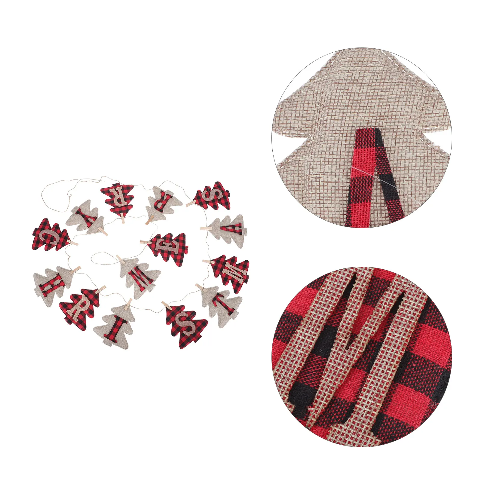 

1pc Linen Christmas Pull Flag Merry Diy Decorative Banner Xmas Party Home Decoration Ceiling Window Door Hanging Prop