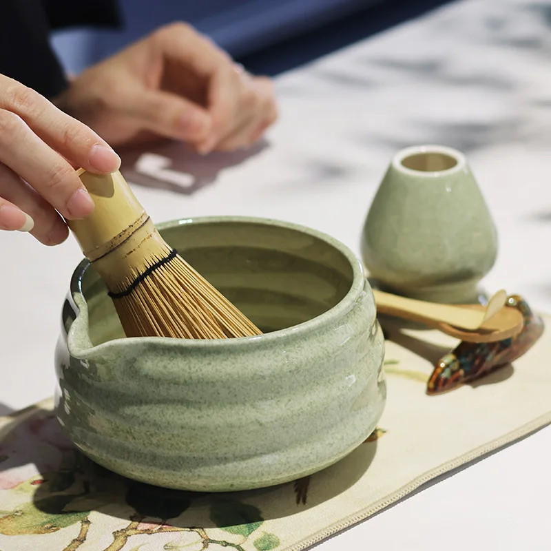 

7/8pcs Japanese Tea Ceremony Matcha Set with Bamboo Whisk, Ceramic Tea Set, Matcha Bowl, Salad Bowl & Accessories