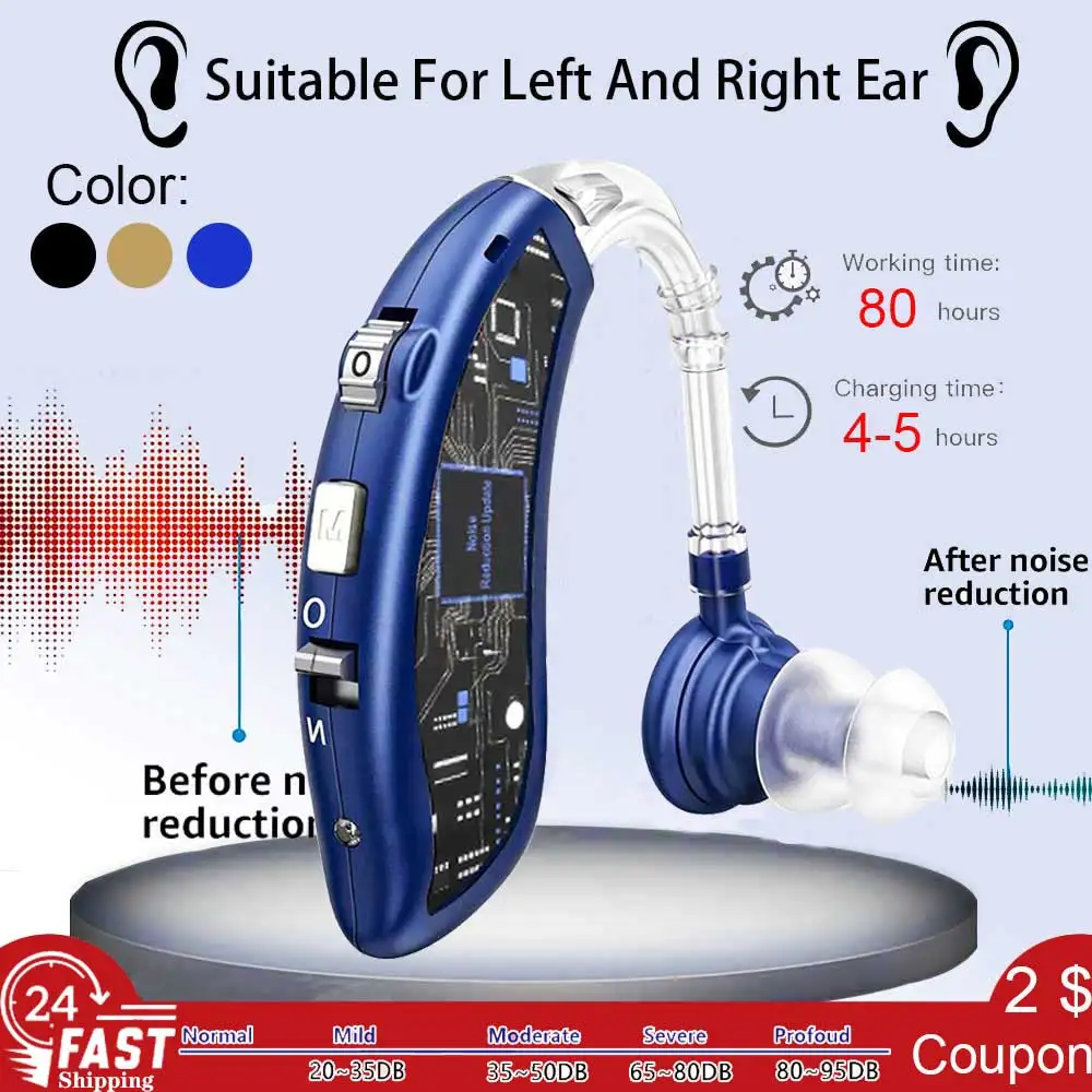 Bluetooth Hearing Aid Deaf Sound Amplifier Audifonos USB Hearing Aid Elderly Deaf Mini Rechargeable Adjustable Tone Call