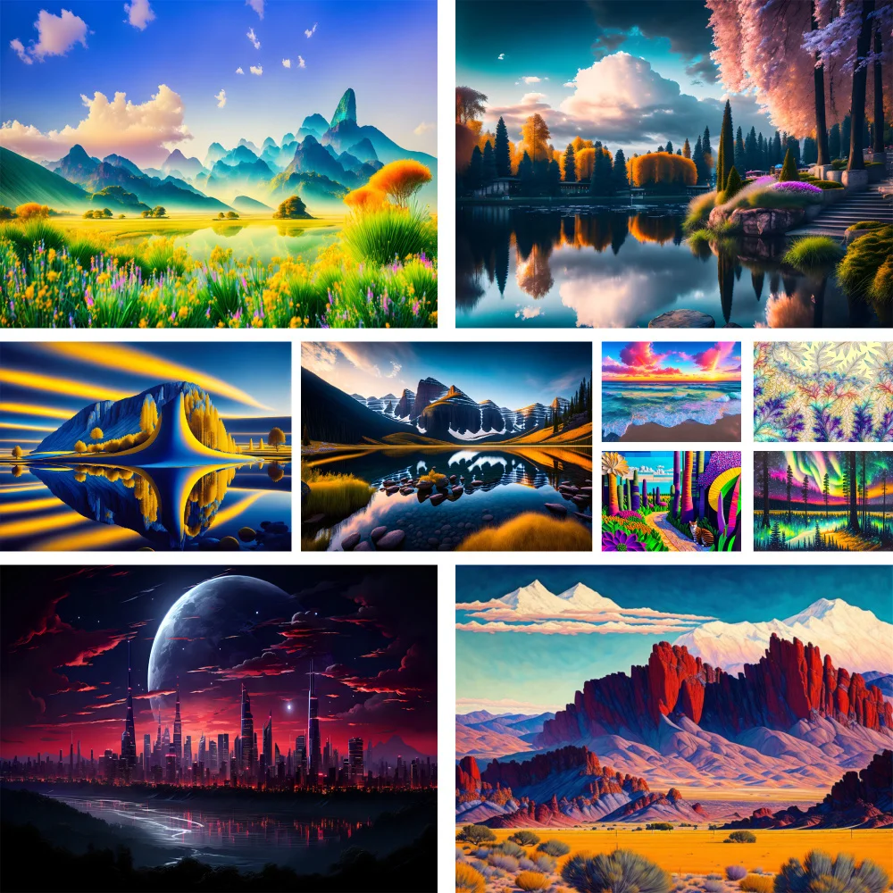 Landscape Beautiful Nature Aurora Painting By Numbers Complete Kit Acrylic Paints 50*70 Wall Decoration For Children Wholesale