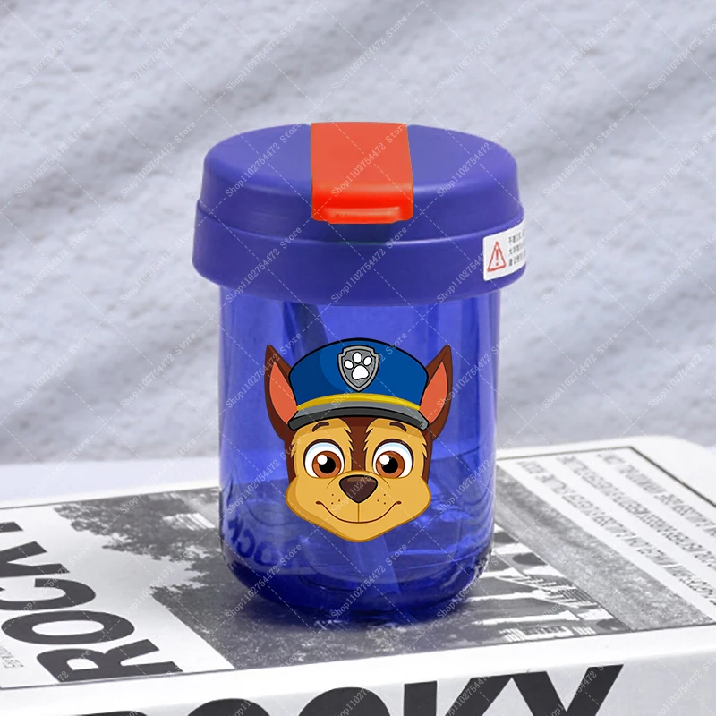 PAW Patrols 어린이 플라스틱 워터 컵 300ML Skye Chase 소년 소녀를위한 차가운 음료 주스 병 귀여운 휴대용 음료 용기 컵