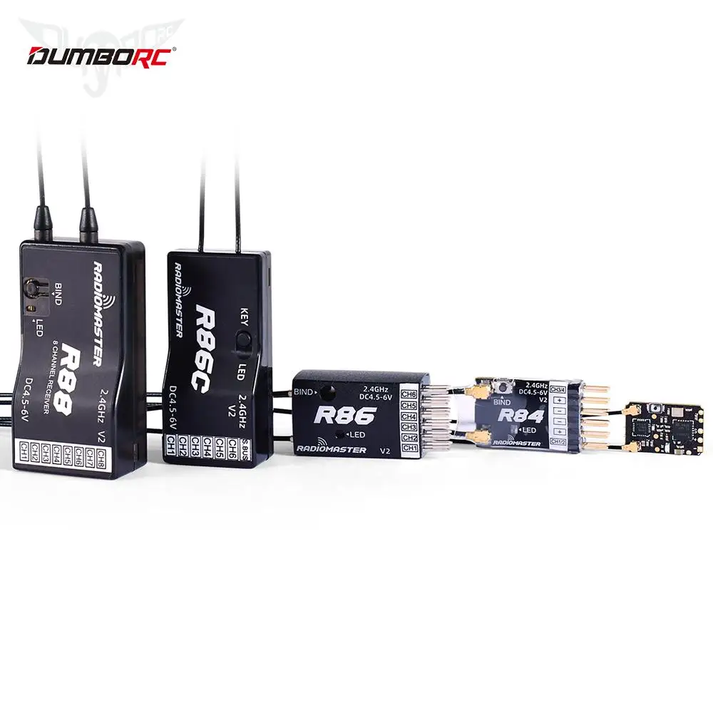 

New Arrival RadioMaster R81 R84 R86 R86C R88 R161 R168 2.4G Nano Receiver Compatible FrSky for RC Drone