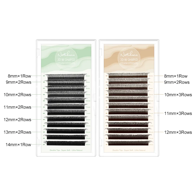 NATUHANA 3D W Shape False Eyelashes, Brown