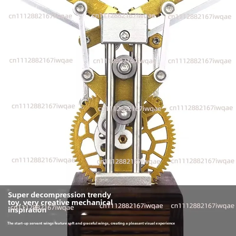 Personalized Retro Mechanical Angel Wings Ornament - Automatic Flapping Desktop Decompression Artifact for Home & Office