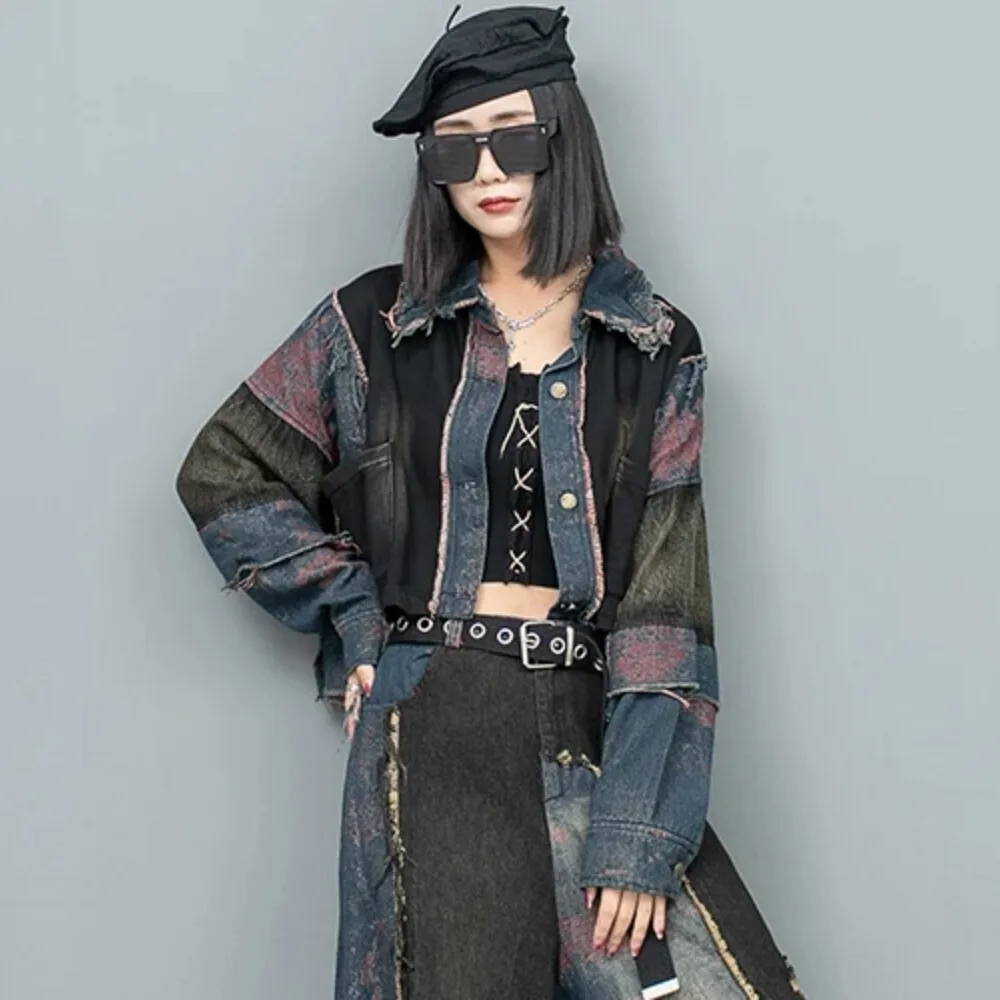 

2024 Autumn New Personalized Denim Long Sleeved Jacket Women LX2437