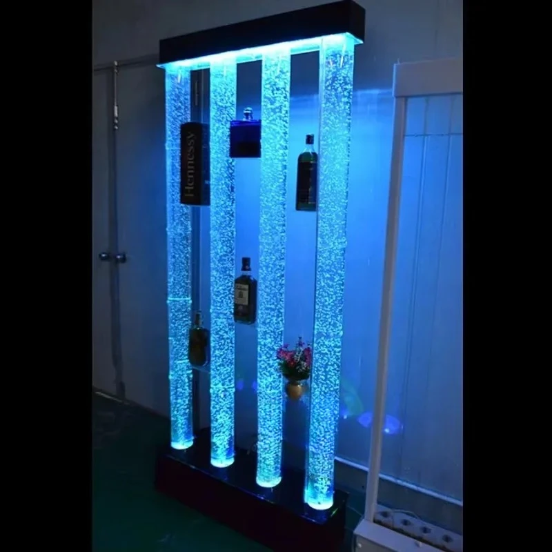 

Customized LED Acrylic Glow Bar Wine Display Cabinet With 16 RGB Colors Remote Control And Waterproof Home Furniture Decor