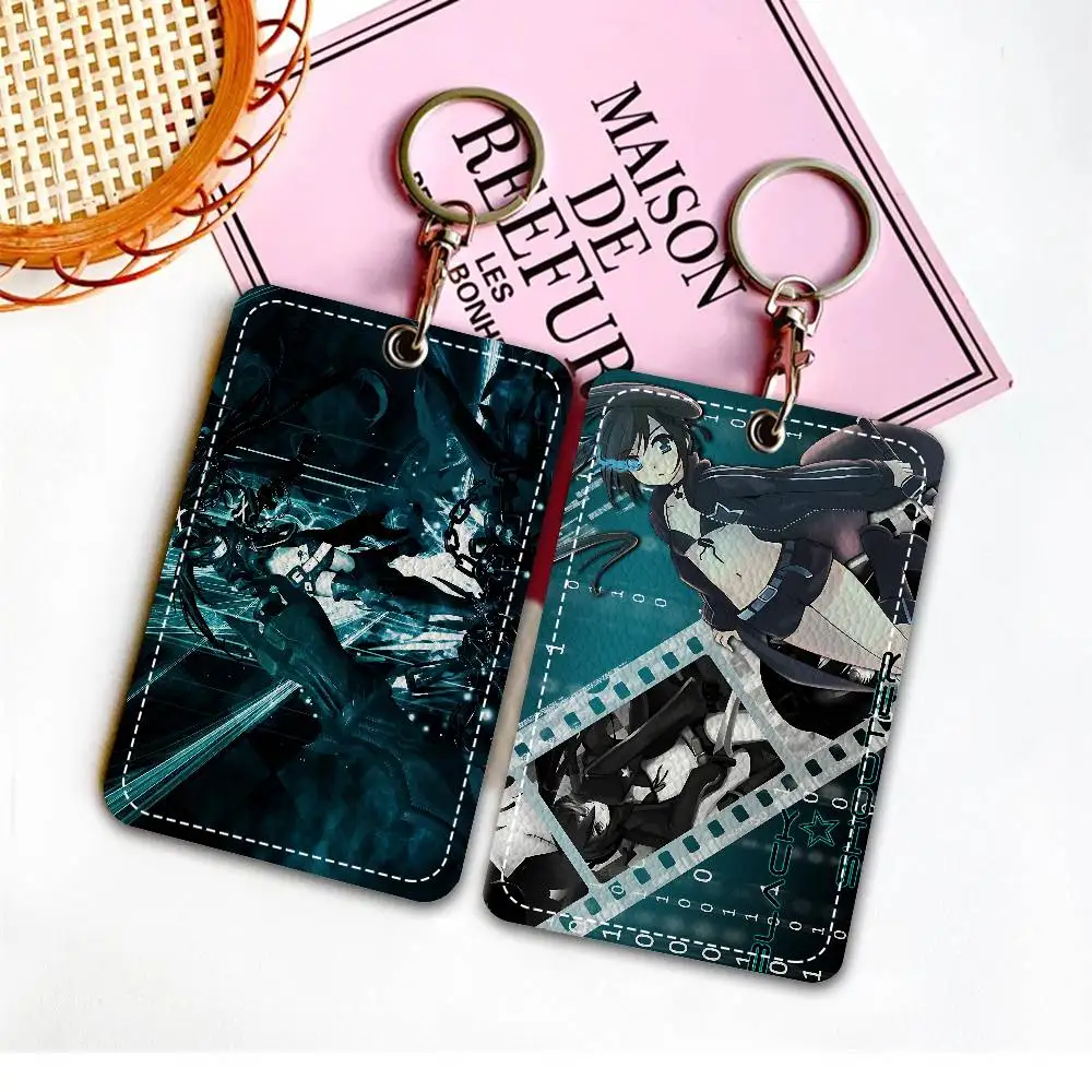 

B-Black R-Rock S-Shooter Holder Keychain With Keychain For Access Card Bus Pass & Card Credit ID Bank Card Protective Case