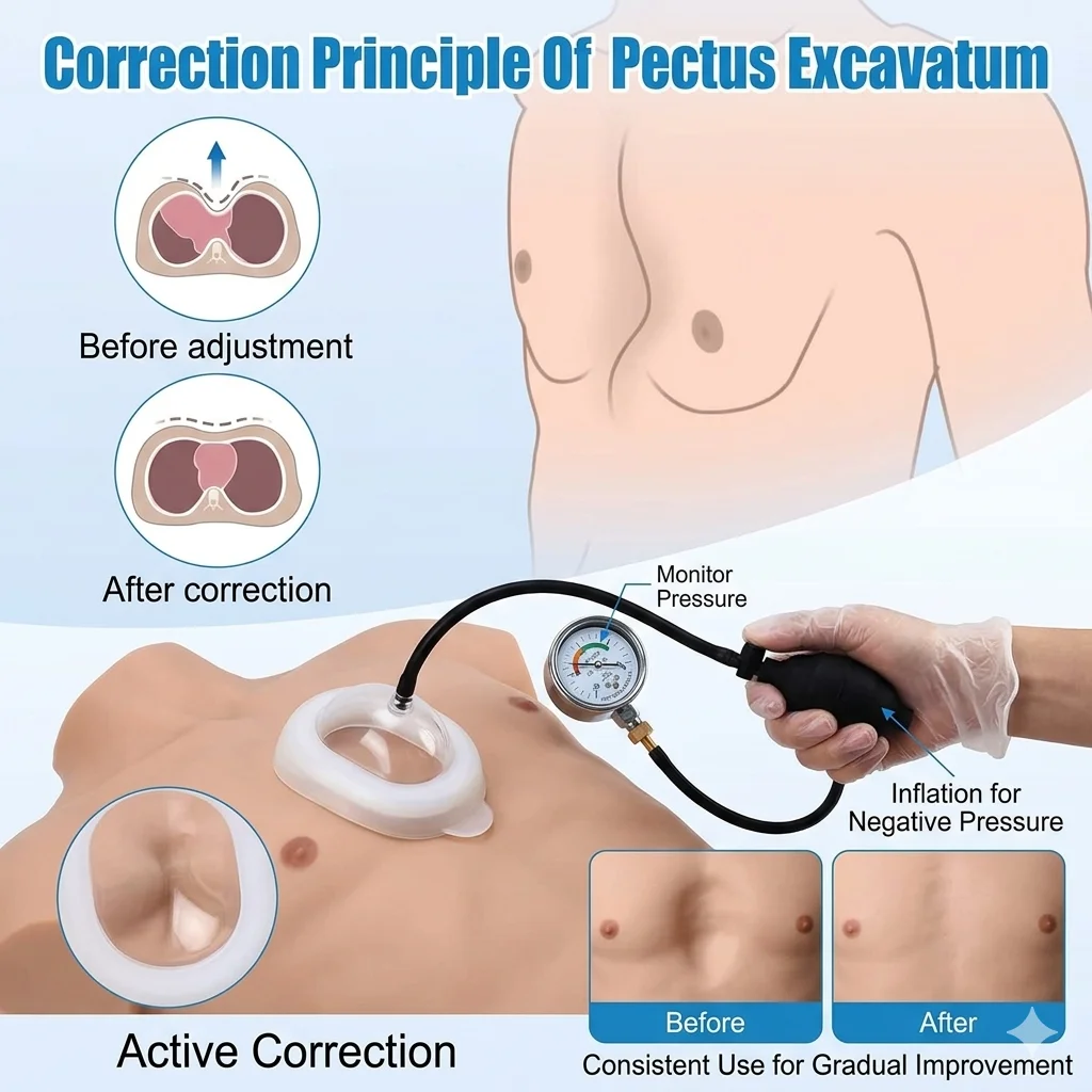 Pectus Excavatum Orthosis Brace Sternal Depression Thoracic Sunken Sternum Support Funnel Chest Orthopedic for Adults Children